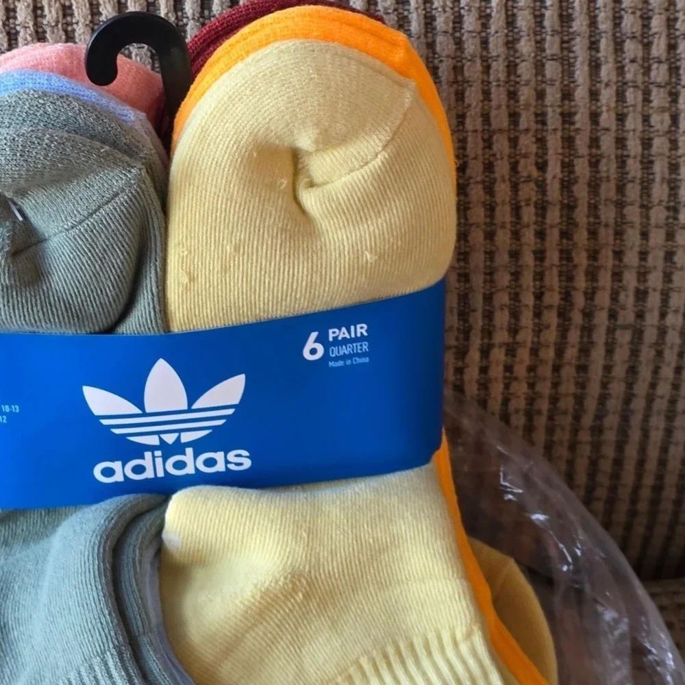 Adidas Originals Trefoil Quarter Socks 6 Pair Pack JJ7654 Mens 5-8 L 5-10 NEW